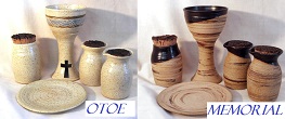 photo of Eucharist communionware made by Debra Ocepek of Ocepek Pottery