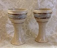 communion pottery chalice blessing cups made by Debra Ocepek of Ocepek Pottery photo of communion pottery chalice blessing cups made by Debra Ocepek of Ocepek Pottery