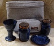 travel communion set made by Debra Ocepek of Ocepek Pottery photo of travel communion set made by Debra Ocepek of Ocepek Pottery