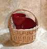 red communion pottery set made by Debra Ocepek of Ocepek Pottery photo of red communion pottery set made by Debra Ocepek of Ocepek Pottery