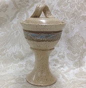 photo of Ciborium Pyx in Spirit glaze by Ocepek Pottery