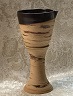 Memorial brown communion pottery pouring chalice made by Debra Ocepek of Ocepek Pottery photo of Memorial communion pottery pouring chalice made by Debra Ocepek of Ocepek Pottery