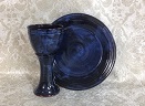 stoneware chalice and paten Neuhaus blue set